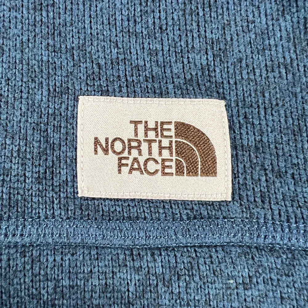 The North Face Sweatshirt Mens Large Blue Sleeveless Full Zip Mock Neck Fleece